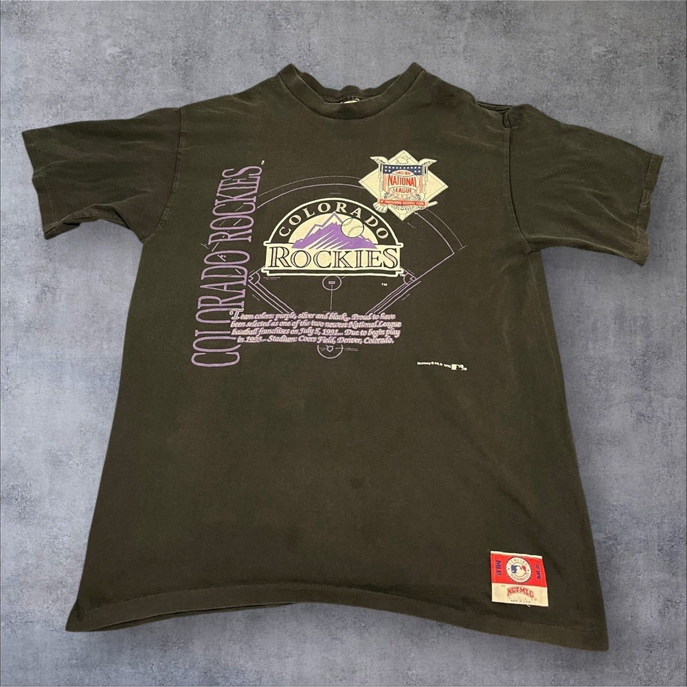 Vintage 1992 Nutmeg MLB‎ Colorado Rockies T-Shirt Medium